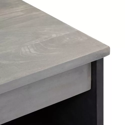 Széf polcokkal Szürke és Arany 60 x 33.5 x 75 cm Tömör mangófa