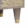 Széf polcokkal Szürke és Arany 60 x 33.5 x 75 cm Tömör mangófa