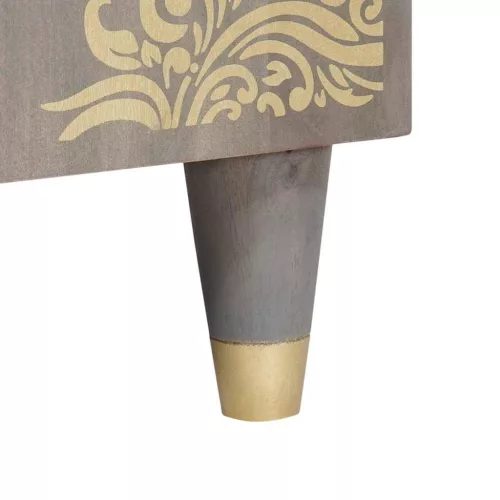 Széf polcokkal Szürke és Arany 60 x 33 x 75 cm Tömör mangófa