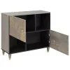 Széf polcokkal Szürke és Arany 80 x 33.5 x 75 cm Tömör mangófa