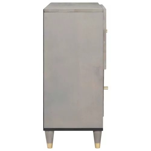 Széf polcokkal Szürke és Arany 80 x 33.5 x 75 cm Tömör mangófa