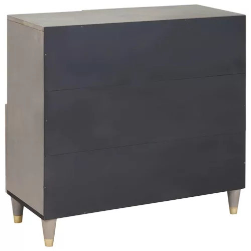Széf polcokkal Szürke és Arany 80 x 33.5 x 75 cm Tömör mangófa