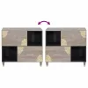 Széf polcokkal Szürke és Arany 80 x 33.5 x 75 cm Tömör mangófa