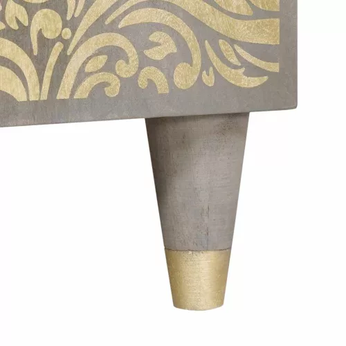 Széf polcokkal Szürke és Arany 90 x 33.5 x 75 cm Tömör mangófa