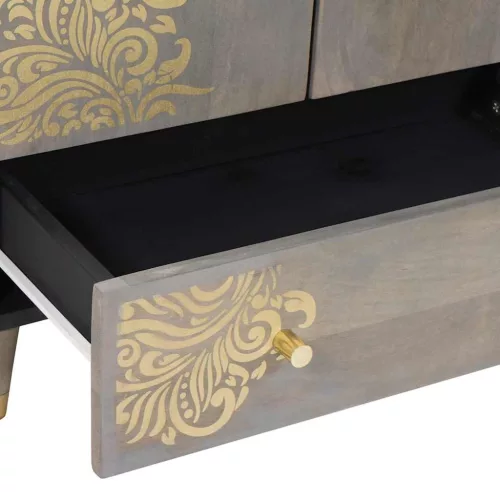 Magasfiú Szürke és Arany 60 x 33,5 x 100 cm Tömör mangófa