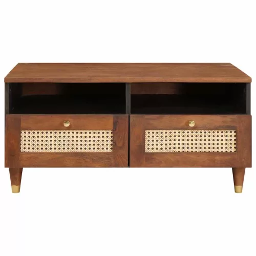 Dohányzóasztalok Barna 80 x 54 x 40 cm Kanna és tömör mango fa