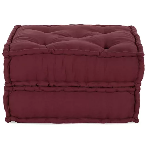 Maroon szövet moduláris puff 70x70x36