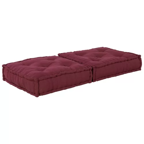 Maroon szövet moduláris puff 70x70x36