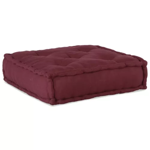 Maroon szövet moduláris puff 70x70x36
