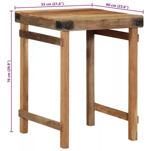 Étkezőasztal Barna 60 x 55 x 76 cm tömör újrahasznosított fa