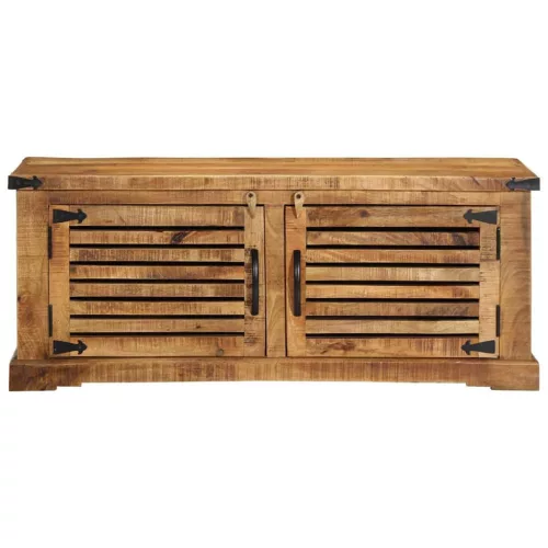 Cipőszekrény tárolóval Barna 110 x 38 x 45 cm Tömör mangófa