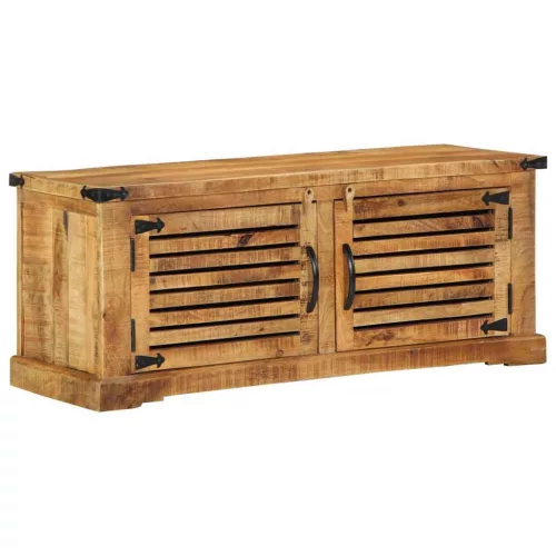 Cipőszekrény tárolóval Barna 110 x 38 x 45 cm Tömör mangófa