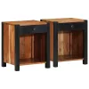 Éjjeliszekrény fiókkal 2 pcs Barna 40 x 35 x 50 cm tömör akácfa