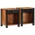 Éjjeliszekrény fiókkal 2 pcs Barna 40 x 35 x 50 cm tömör akácfa