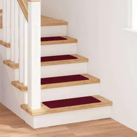   Csúszásmentes Lépcsőszőnyegek 15 pcs Bordó 60 x 25 cm PP