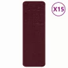 Csúszásmentes Lépcsőszőnyegek 15 pcs Bordó 60 x 25 cm PP
