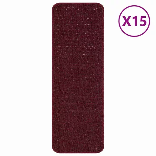 Csúszásmentes Lépcsőszőnyegek 15 pcs Bordó 60 x 25 cm PP