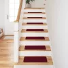 Csúszásmentes Lépcsőszőnyegek 15 pcs Bordó 60 x 25 cm PP