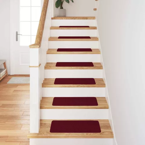 Csúszásmentes Lépcsőszőnyegek 15 pcs Bordó 60 x 25 cm PP
