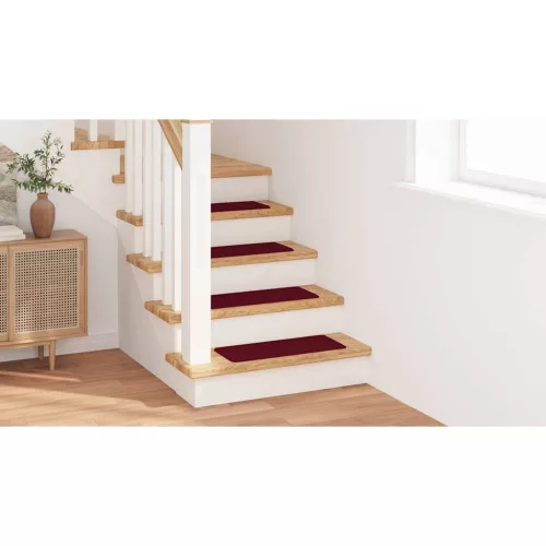 Csúszásmentes Lépcsőszőnyegek 15 pcs Bordó 60 x 25 cm PP