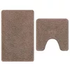 Csúszásmentes fürdőszőnyeg készlet 2 pcs Barna PP