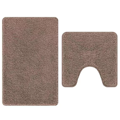 Csúszásmentes fürdőszőnyeg készlet 2 pcs Barna PP