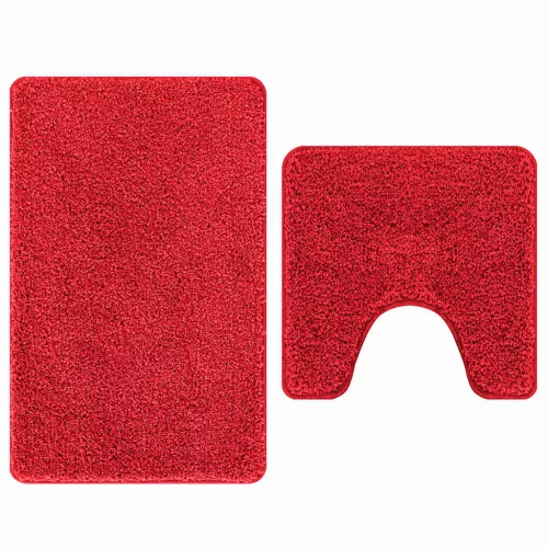 Csúszásmentes fürdőszőnyeg készlet 2 pcs Piros PP
