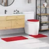 Csúszásmentes fürdőszőnyeg készlet 3 pcs Piros 50 x 50 cm PP