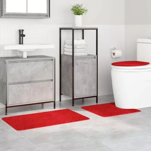 Csúszásmentes fürdőszőnyeg készlet 3 pcs Piros 50 x 50 cm PP