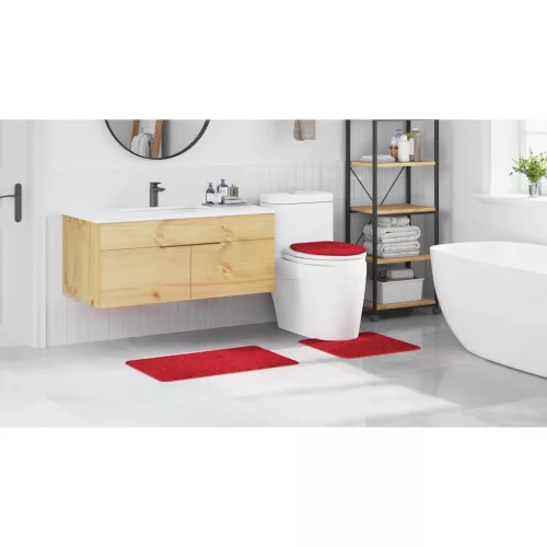 Csúszásmentes fürdőszőnyeg készlet 3 pcs Piros 50 x 50 cm PP