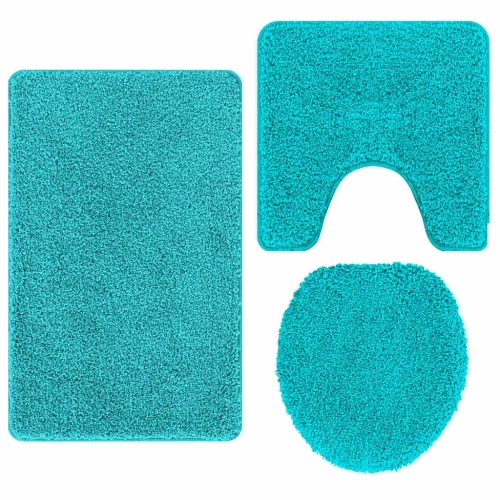 Csúszásmentes fürdőszőnyeg készlet 3 pcs Türkiz 50 x 50 cm PP
