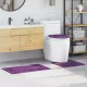 Csúszásmentes fürdőszőnyeg készlet 3 pcs Lila 50 x 50 cm PP