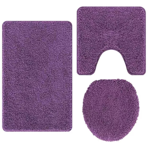 Csúszásmentes fürdőszőnyeg készlet 3 pcs Lila 50 x 50 cm PP