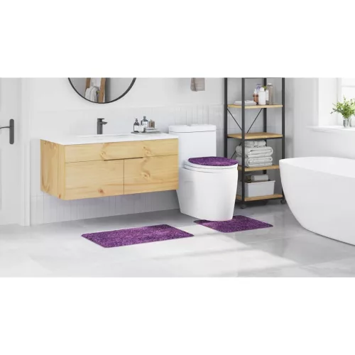 Csúszásmentes fürdőszőnyeg készlet 3 pcs Lila 50 x 50 cm PP