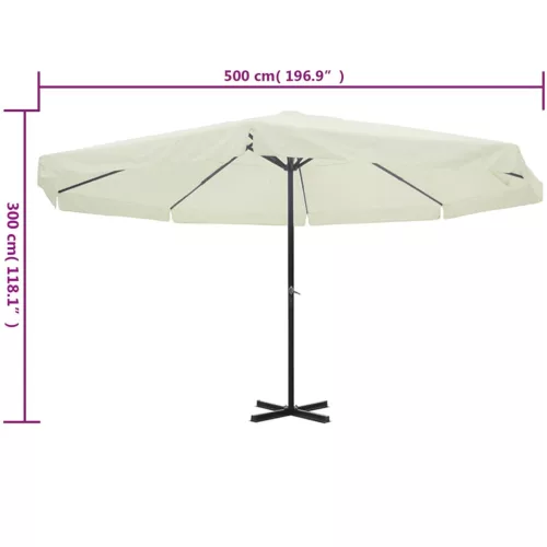 Fehér alumínium napernyő 500 cm