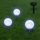 3 db LED kerti gömblámpa cövekkel és napelemmel