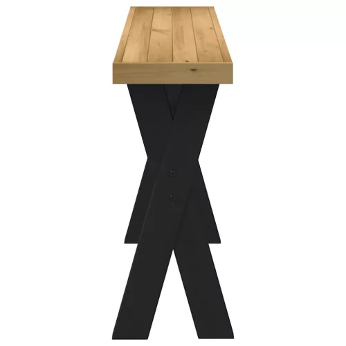 Konzolasztal NOAIN X alakú lábak 120x30x75 cm tömör fa fenyőfa