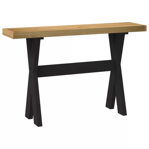 Konzolasztal NOAIN X alakú lábak 120x30x75 cm tömör fa fenyőfa