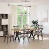 Étkezőasztal NOAIN X alakú lábak 180x90x75 cm tömör fa fenyőfa