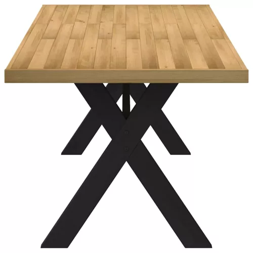 Étkezőasztal NOAIN X alakú lábak 180x90x75 cm tömör fa fenyőfa
