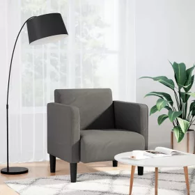   Világosszürke kordbársony szövet kanapészék karfás szék 54 cm