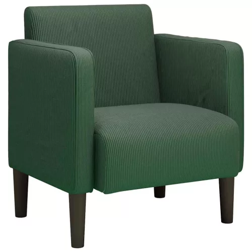 Sötét zöld kordbársony szövet kanapészék karfás szék 54 cm
