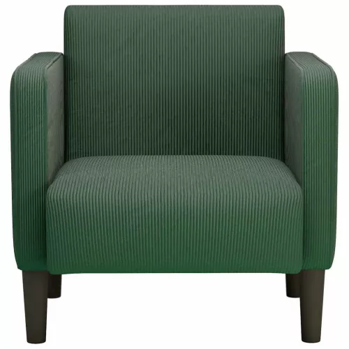 Sötét zöld kordbársony szövet kanapészék karfás szék 54 cm