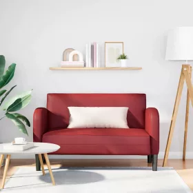Bordó műbőr loveseat kanapé 110 cm