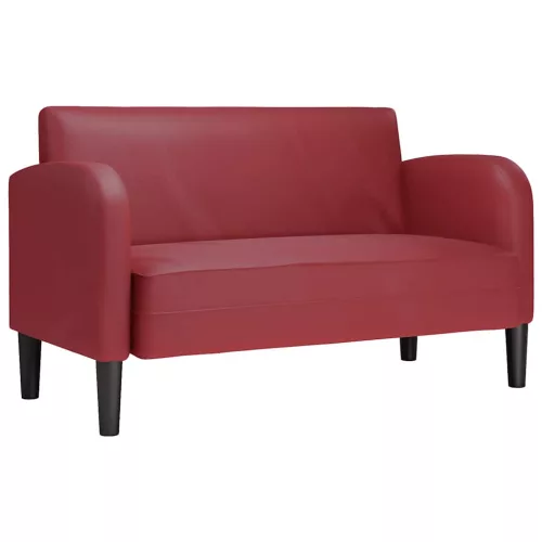 Bordó műbőr loveseat kanapé 110 cm