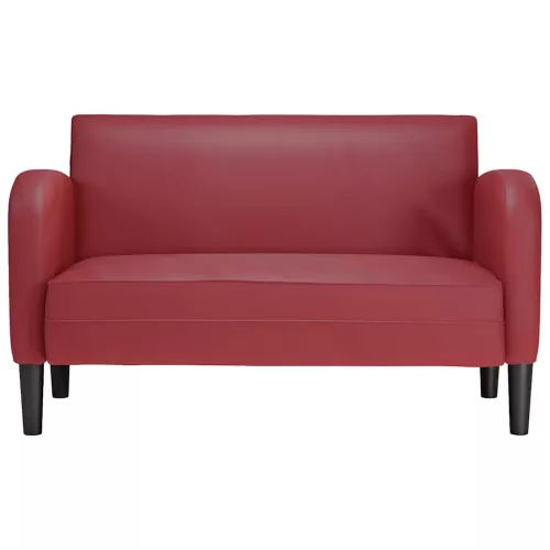 Bordó műbőr loveseat kanapé 110 cm