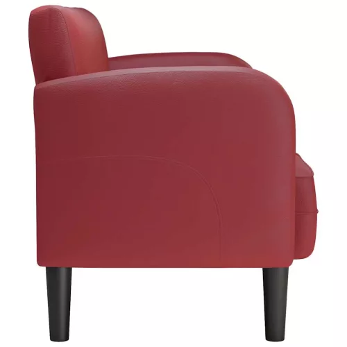 Bordó műbőr loveseat kanapé 110 cm