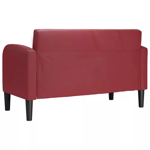 Bordó műbőr loveseat kanapé 110 cm