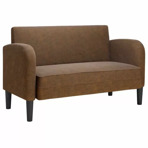 Barna műbőr loveseat kanapé 110 cm