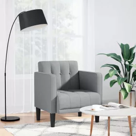 Világosszürke szövet kanapészék karfás szék 53 cm